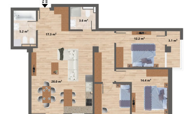 Apartament de vanzare 4 camere CUG 153542