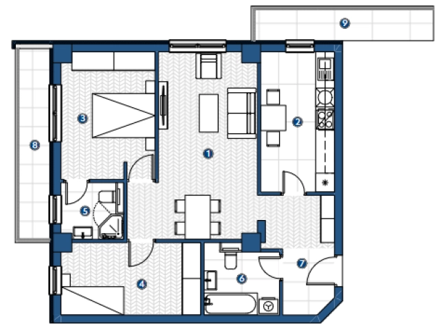 Apartament 3 camere - Galata