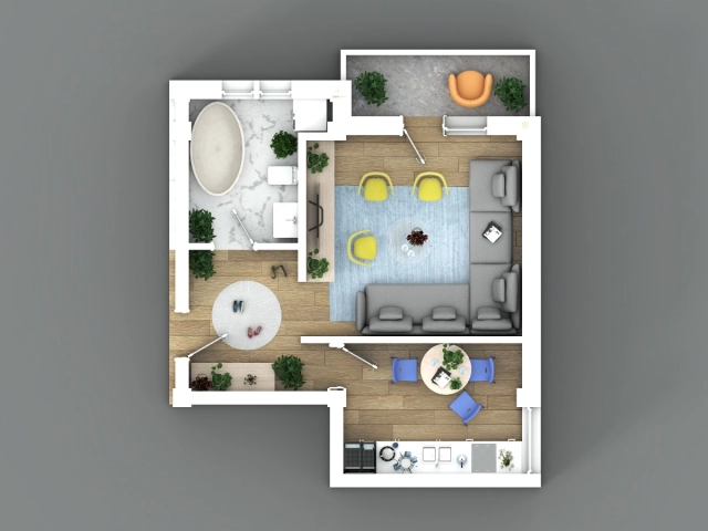 Apartament 1 camere - Visani