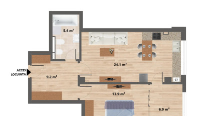 Apartament de vanzare 2 camere CUG 158078