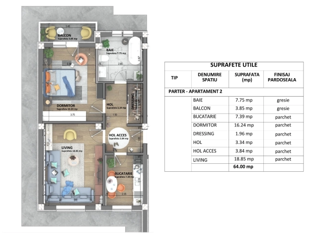 Apartament 2 camere - Visani
