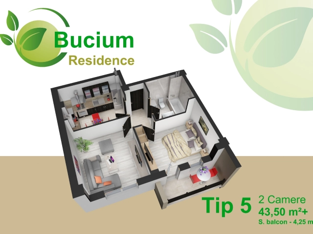 Apartament 2 camere - Bucium