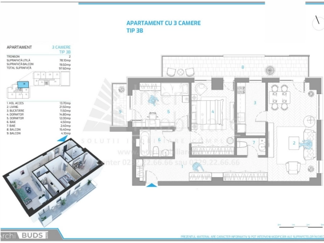 Apartament 3 camere - Nicolina