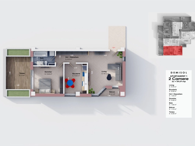 Apartament 2 camere - Bucium