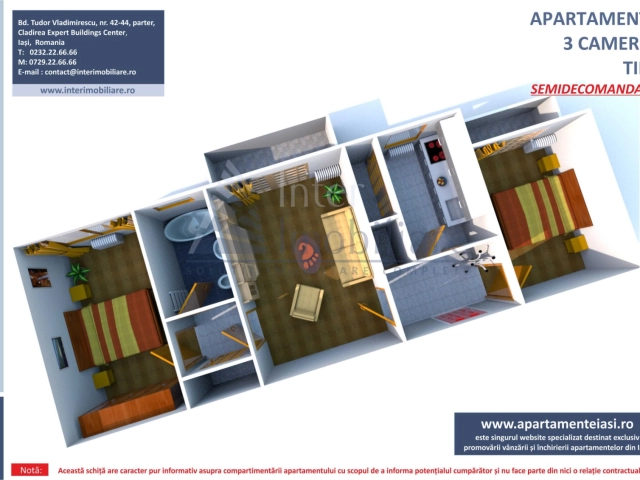 Apartament 3 camere - Podu Ros