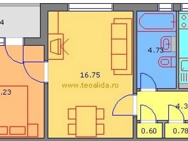 Apartament 2 camere - Podu Ros