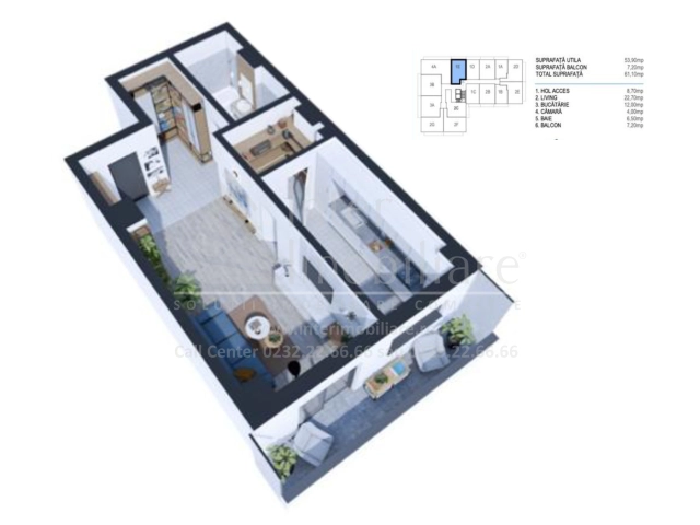 Apartament 1 camere - Nicolina