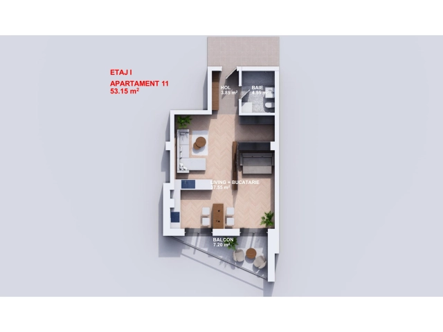 Apartament 2 camere - Visani